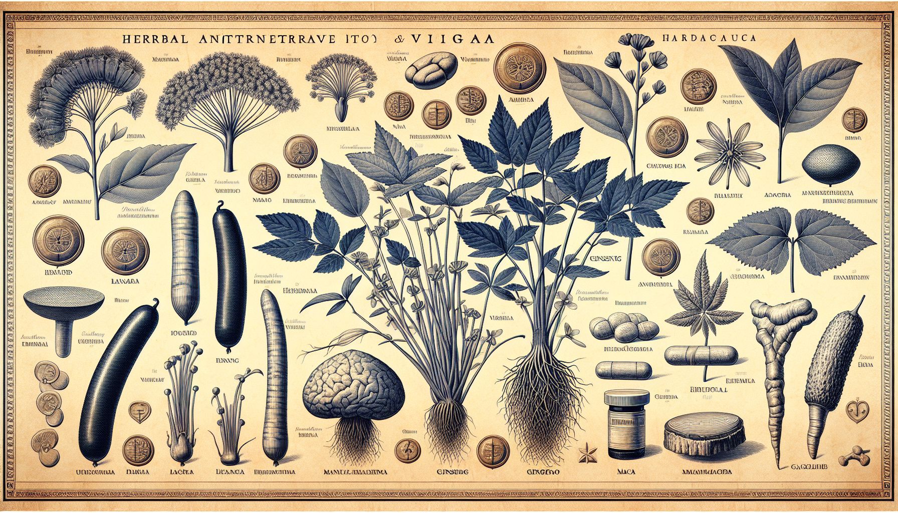 Imagen de hierbas y suplementos naturales como alternativas al Viagra